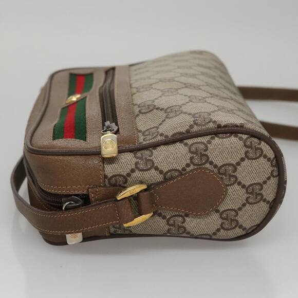 GUCCI GG Supreme Web Sherry Line Shoulder Bag Pvc Beige Green Red - Picture 5 of 16